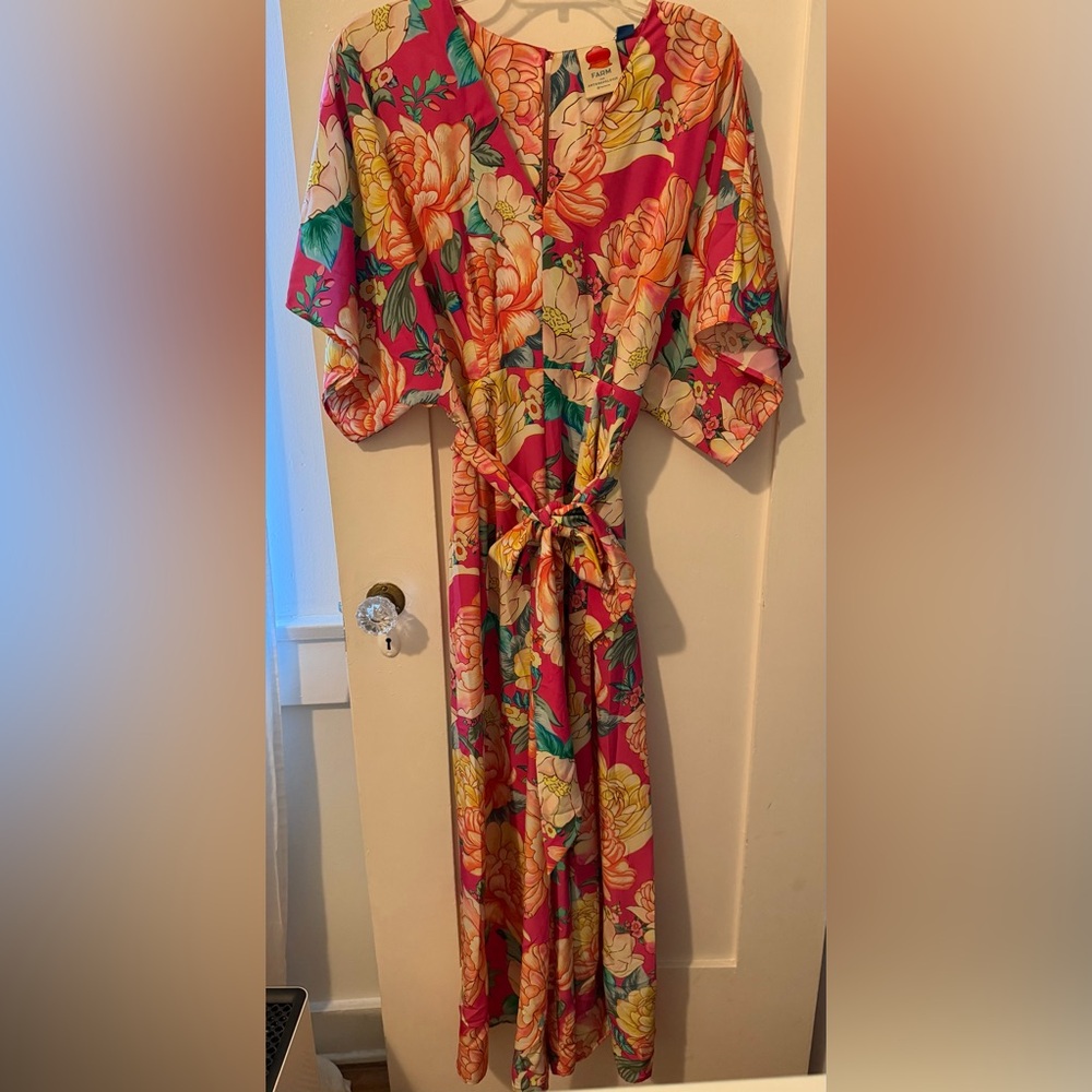 FARM Rio Pink Floral Wide-Leg Jumpsuit - Picture 3 of 5